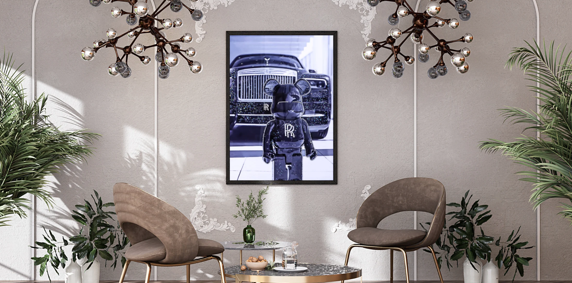 Luxury Bear & Rolls-Royce Bling Art (LIMITED EDITION)