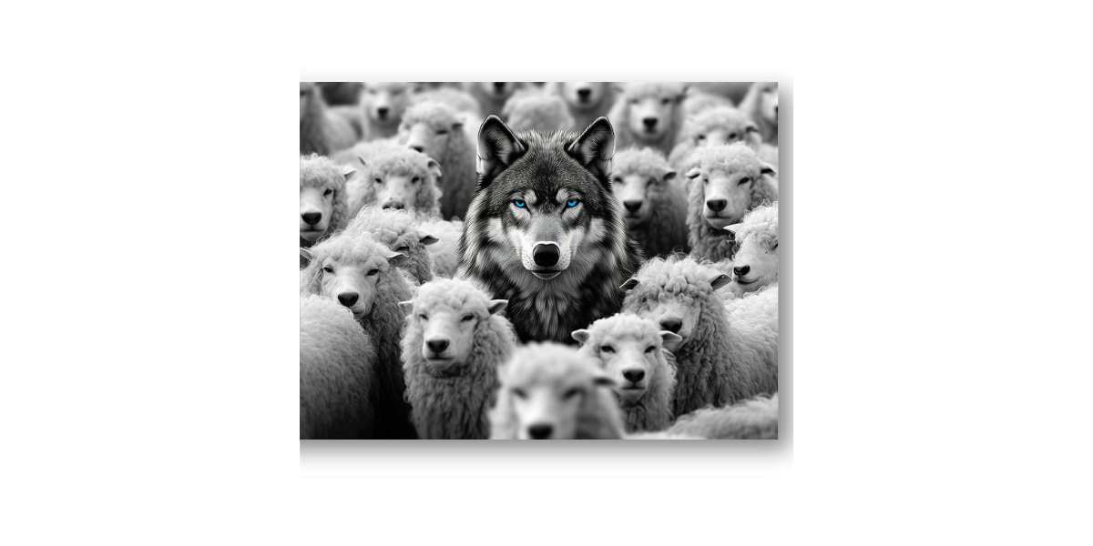Lone Wolf in the Flock